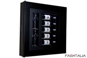 Minibar a parete per vini nero