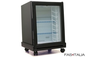 Minibar con porta trasparente 40 litri con base su ruote